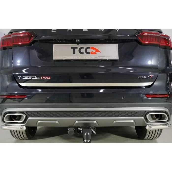 Накладка на заднюю дверь лист зеркальный для Chery Tiggo 8 Pro 2021-2024 артикул CHERTIG8P21-02