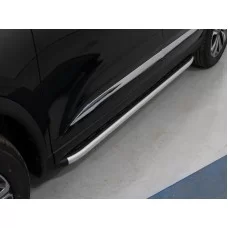 Пороги алюминиевые с пластиковой накладкой для Chery Tiggo 8 2020-2024