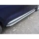 Пороги алюминиевые ТСС с накладкой серебристые для Audi Q5 2016-2024 артикул AUDIQ517-20SL