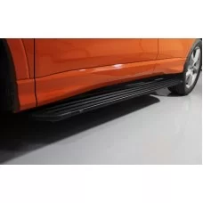 Пороги алюминиевые Slim Line Black для Audi Q3 2019-2024