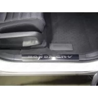 Накладки на пластиковые пороги лист зеркальный надпись Honda CR-V 4 шт для Honda CR-V 2017-2024