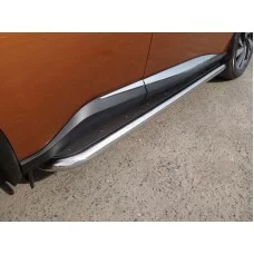 Пороги с площадкой нержавеющий лист 60 мм для Nissan Murano 2016-2024