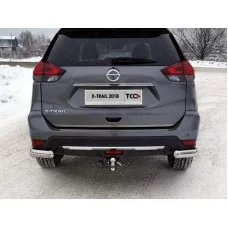 Защита задняя уголки овальные 75х42 мм для Nissan X-Trail T32 2018-2024