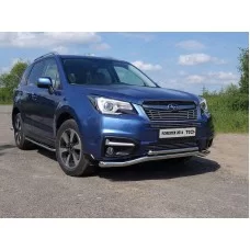 Защита передняя двойная 60-42 мм для Subaru Forester 2016-2018