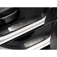 Накладки на пластиковые пороги шлифованные 4 шт для Isuzu D-MAX 2019-2024