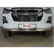 Защита переднего бампера с ДХО 76,1 мм на 3.0 для Isuzu D-MAX 2019-2024