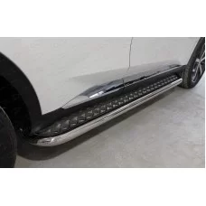 Пороги труба 60,3 мм на 4WD для Haval F7 2022-2024