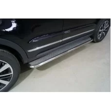 Пороги с площадкой нержавеющий лист 42,4 мм на 2WD для Changan CS55 2022