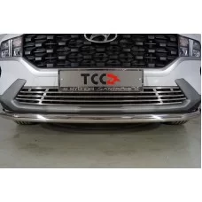 Решетка радиатора 12 мм для Hyundai Santa Fe 2021-2024