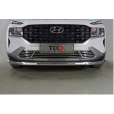Защита переднего бампера с ДХО 60,3 мм для Hyundai Santa Fe 2021-2024