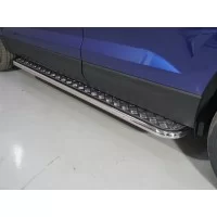 Пороги с площадкой алюминиевый лист 42,4 мм для Volkswagen Taos 2021-2024