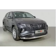 Защита передняя овальная 75х42 мм для Hyundai Tucson 2021-2024