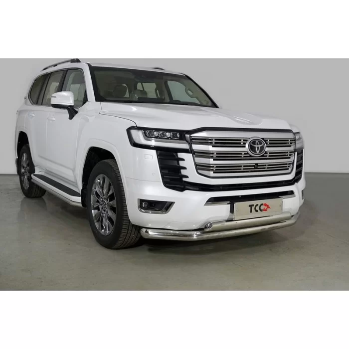 Защита передняя двойная 76,1-75 мм для Toyota Land Cruiser 300 2021-2024