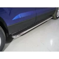 Пороги с площадкой нержавеющий лист 42,4 мм для Volkswagen Taos 2021-2024