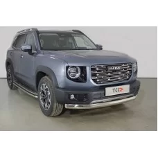 Защита передняя овальная 75х42 мм для Haval Dargo 2022-2024