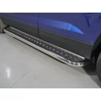Пороги с площадкой алюминиевый лист 60,3 мм для Volkswagen Taos 2021-2024