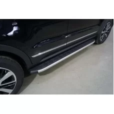 Пороги алюминиевые ТСС с накладкой 1720 мм на 2WD для Changan CS55 2022