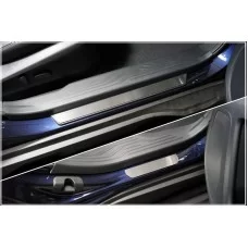 Накладки на пластиковые пороги шлифованные 4 шт для Subaru Outback 2021-2024