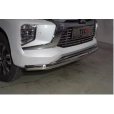 Защита передняя овальная 75х42 мм для Mitsubishi Pajero Sport 2021-2024