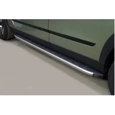 Пороги алюминиевые ТСС с накладкой серебристые на 2WD 1.6T для Jaecoo J7 2023-2024