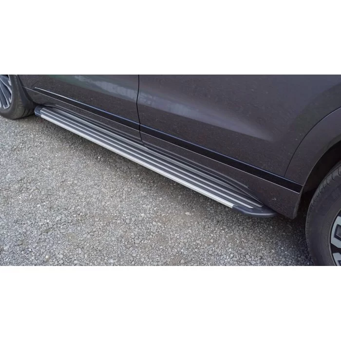 Пороги алюминиевые Slim Line Silver на 4WD 2.0L для Jaecoo J8 2024-2025