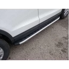 Пороги алюминиевые ТСС с накладкой для Audi Q3 2011-2018