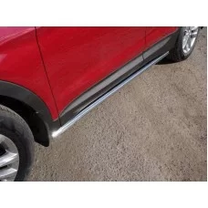 Пороги труба 60 мм для Hyundai Santa Fe 2015-2018
