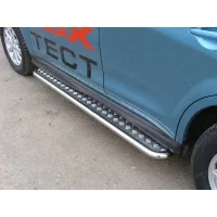 Пороги с площадкой алюминиевый лист 42 мм для Mitsubishi ASX 2010-2016