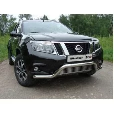 Защита передняя Кенгурятник с решеткой 60 /12 мм для Nissan Terrano 2014-2024
