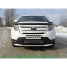Защита переднего бампера с ДХО 76 мм для Ford Explorer 2011-2015