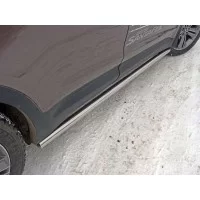 Пороги труба 60 мм для Hyundai Santa Fe Grand 2016-2018