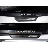 Накладки на пороги внешние и внутренние шлифованный лист для Hyundai i40 2011-2019