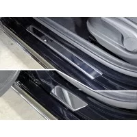 Накладки на пороги зеркальный лист 4 штуки для Hyundai Solaris 2018-2024