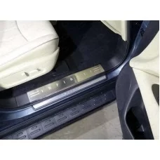 Накладки на пластиковые пороги лист шлифованный надпись Infiniti для Infiniti QX60 2014-2020