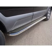 Пороги с площадкой нержавеющий лист 60 мм для Kia Mohave 2016-2020