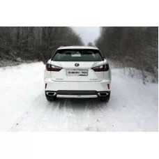Защита заднего бампера овальная овал 75х42 мм для Lexus RX-200t/350/450h 2015-2024