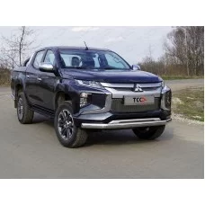 Защита передняя овальная 75х42 мм для Mitsubishi L200 2019-2024