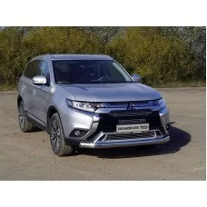 Защита передняя овальная 75х42 мм для Mitsubishi Outlander 2019-2024