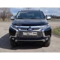 Решетка радиатора 12 мм для Mitsubishi Pajero Sport 2016-2020