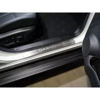 Накладки на пороги шлифованный лист надпись Qashqai 4 штуки для Nissan Qashqai 2019-2024