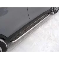 Пороги с площадкой алюминиевый лист 42 мм для Nissan X-Trail T32 2019-2024