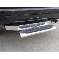 Защита задняя овальная со ступенькой под фаркоп 120х60 мм для Toyota Land Cruiser 150 2013-2017