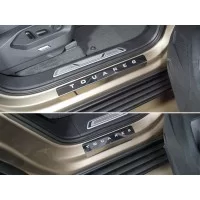 Накладки на пороги лист зеркальный надпись Touareg 4 шт для Volkswagen Touareg 2018-2024