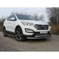Защита передняя двойная 60-50 мм для Hyundai Santa Fe 2012-2015