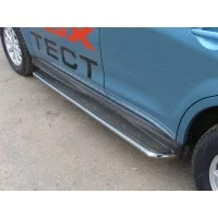 Пороги с площадкой нержавеющий лист 42 мм для Mitsubishi ASX 2010-2016