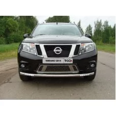 Защита переднего бампера с ДХО 60 мм для Nissan Terrano 2014-2024