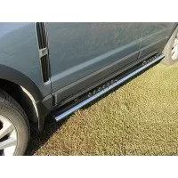 Пороги труба овальная с проступью 75х42 мм для Opel Antara 2010-2017