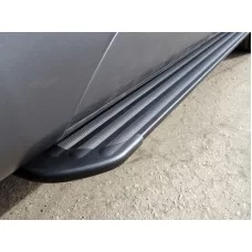 Пороги алюминиевые Slim Line Black для Suzuki Grand Vitara 2005-2015