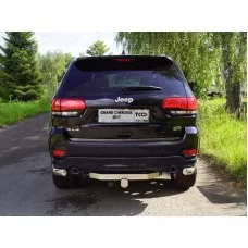 Фаркоп оцинкованный ТСС с надписью, шар E нержавеющий для Jeep Grand Cherokee 2010-2021