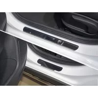 Накладки на пороги зеркальный лист 4 штуки для Kia Rio X-line 2017-2020